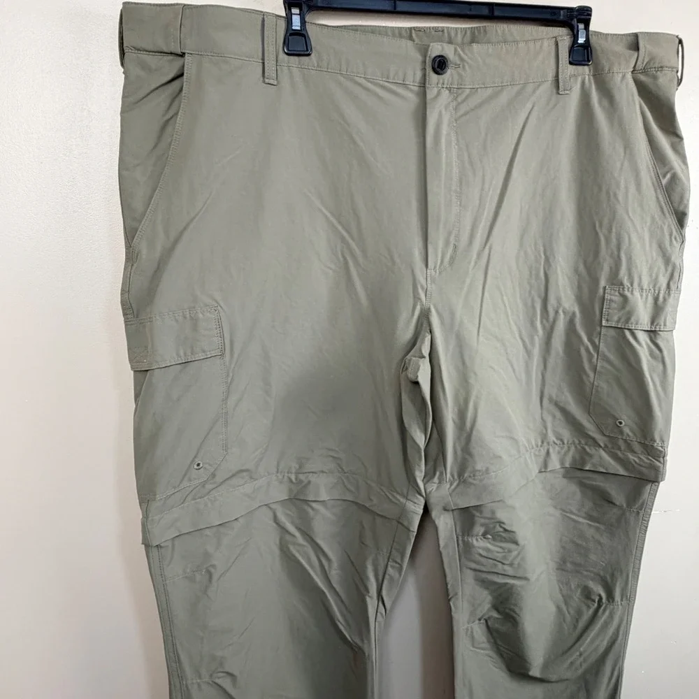 World Wide Sportsman Convertible Cargo Pants Mens 50x32 Green Zip Off Fishing